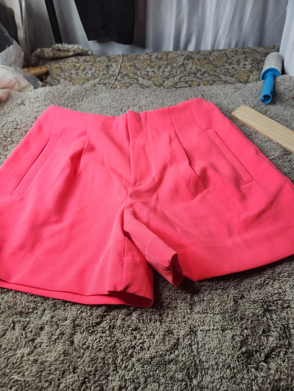 Women's High-Rise Tailored Shorts - A New Day Pink 6/4" Inseam - Picture 2 of 10